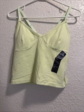 Pale Yellow Strappy Tank with Contrast Straps